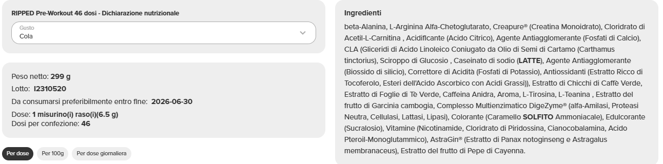 RIPPED Pre-Workout (46 dosi) - immagine 5