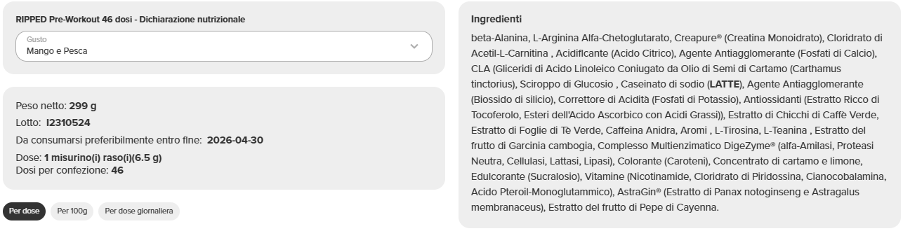 RIPPED Pre-Workout (46 dosi) - immagine 7