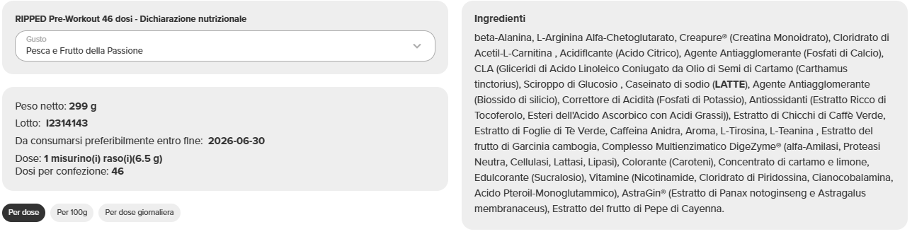 RIPPED Pre-Workout (46 dosi) - immagine 8