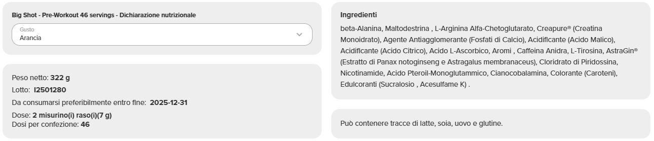 Big Shot - Pre-Workout (46 porzioni) - immagine 7