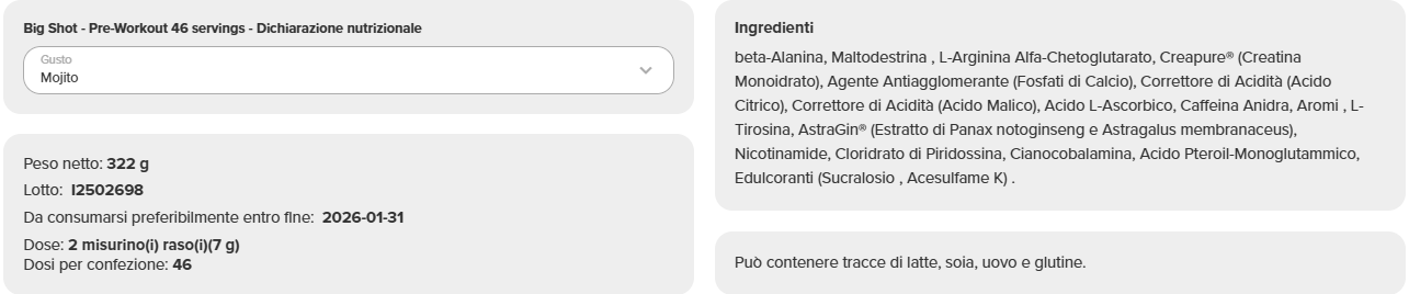 Big Shot - Pre-Workout (46 porzioni) - immagine 11