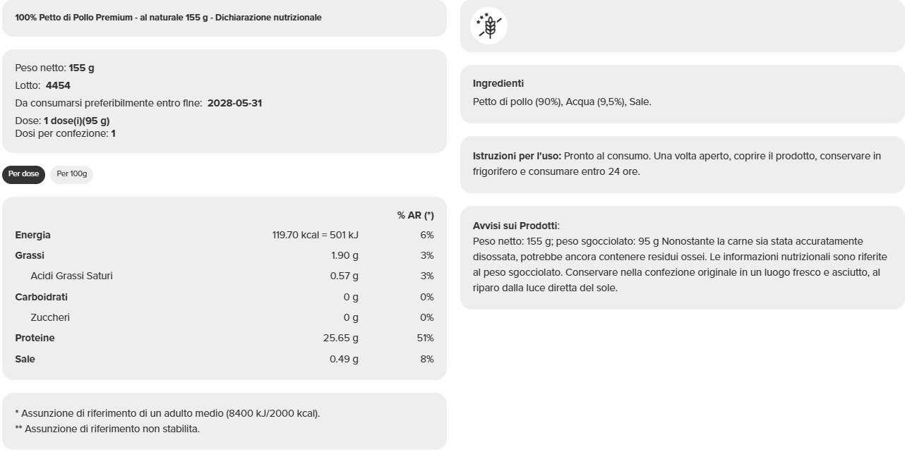 100% Petto di Pollo Premium (155 g) - immagine 5