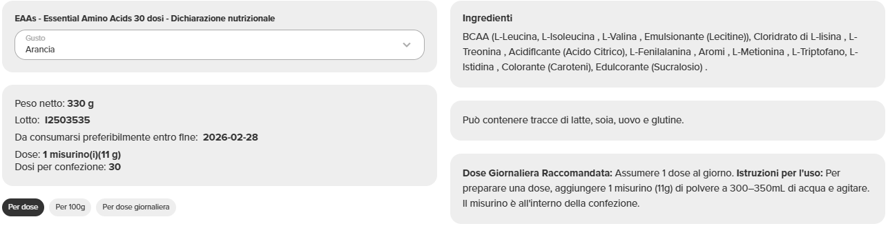 EAAs - Essential Amino Acids (30 dosi) - immagine 8