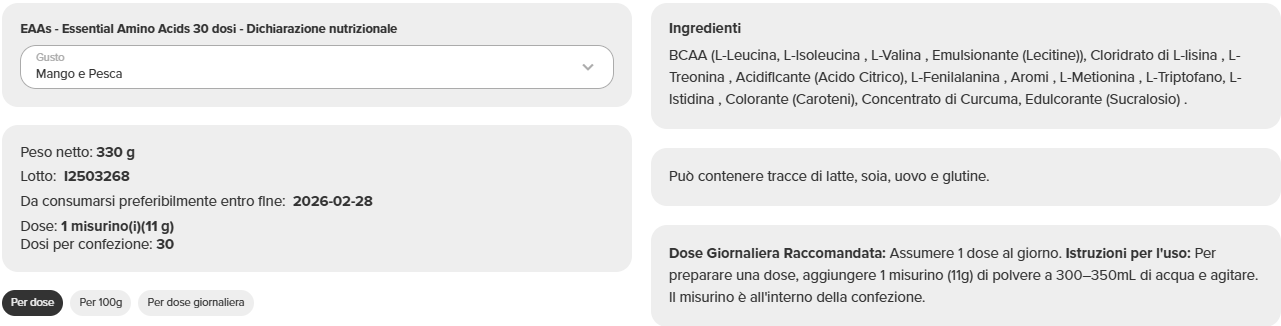EAAs - Essential Amino Acids (30 dosi) - immagine 11